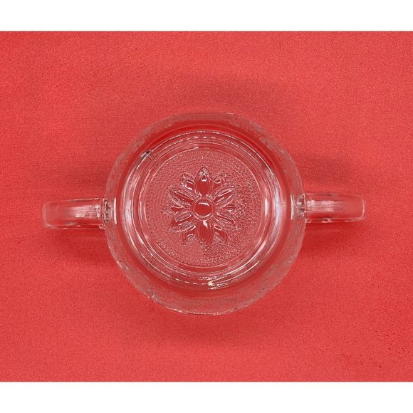 Vintage Indiana Glass Clear "Tiara Sandwich Glass" Double Handled Open Sugar Bow - Picture 3 of 3